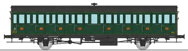 REE Modeles VB-285 - French MIDI Railraod Southwest Car, 15 meters 3rd class compartment coach C8t n° 15715, Era II